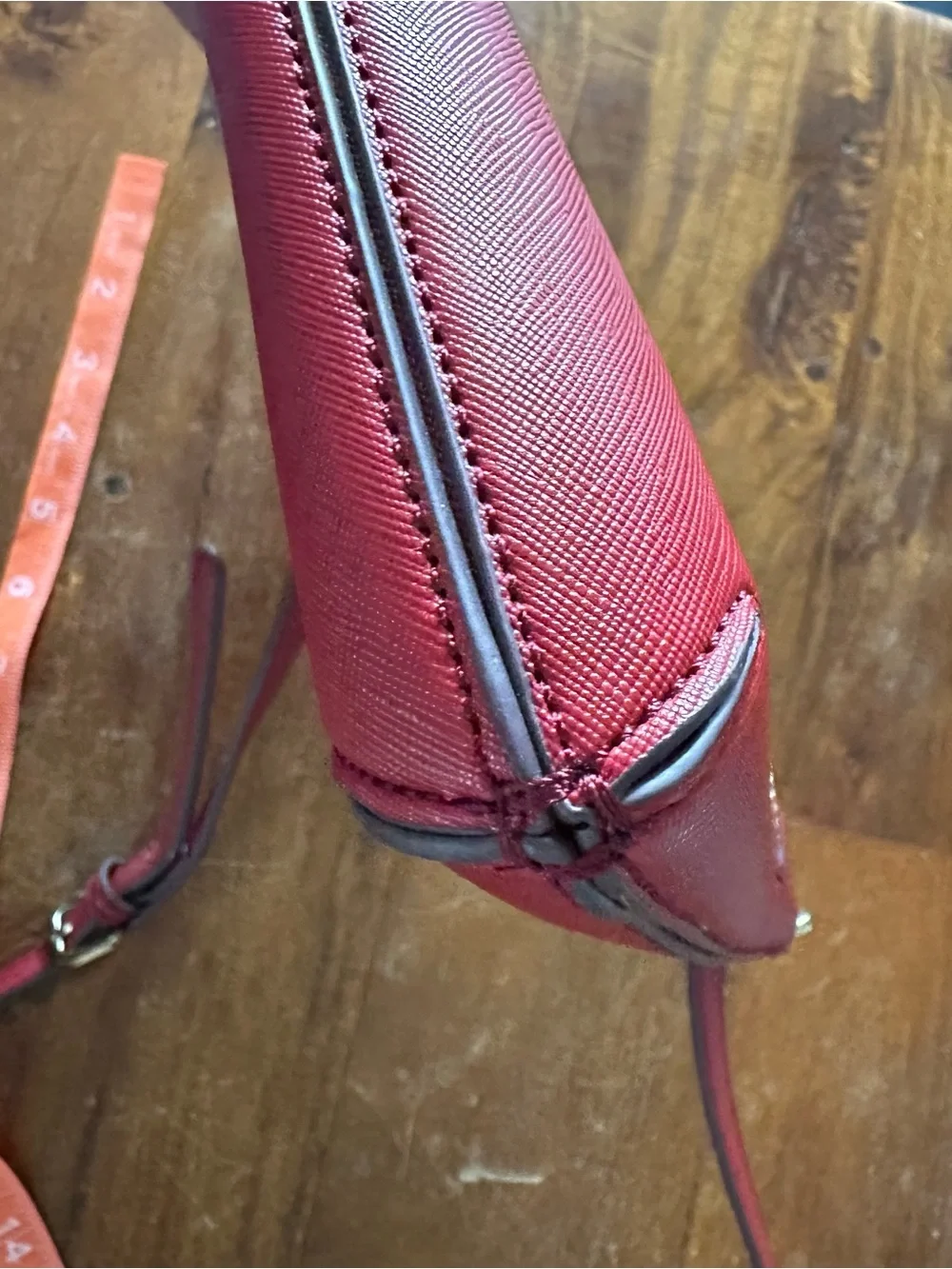 kate spade Rust Red Leather Crossbody with Front Zip Pocket Leather